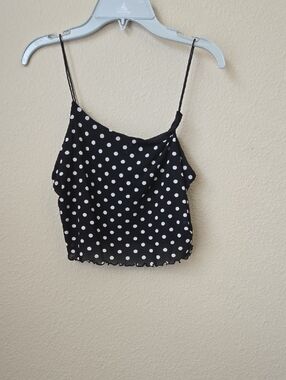Love Tree Black and White Polka Dot Cami